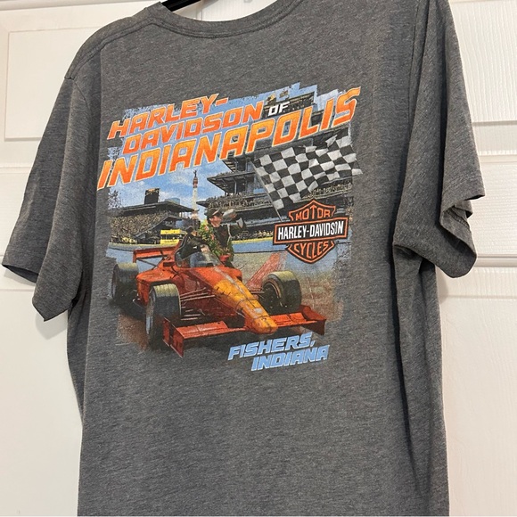 Harley-Davidson Gray Men's T-Shirt Indianapolis Indy 500 Fishers Indiana Size XL - Picture 6 of 7